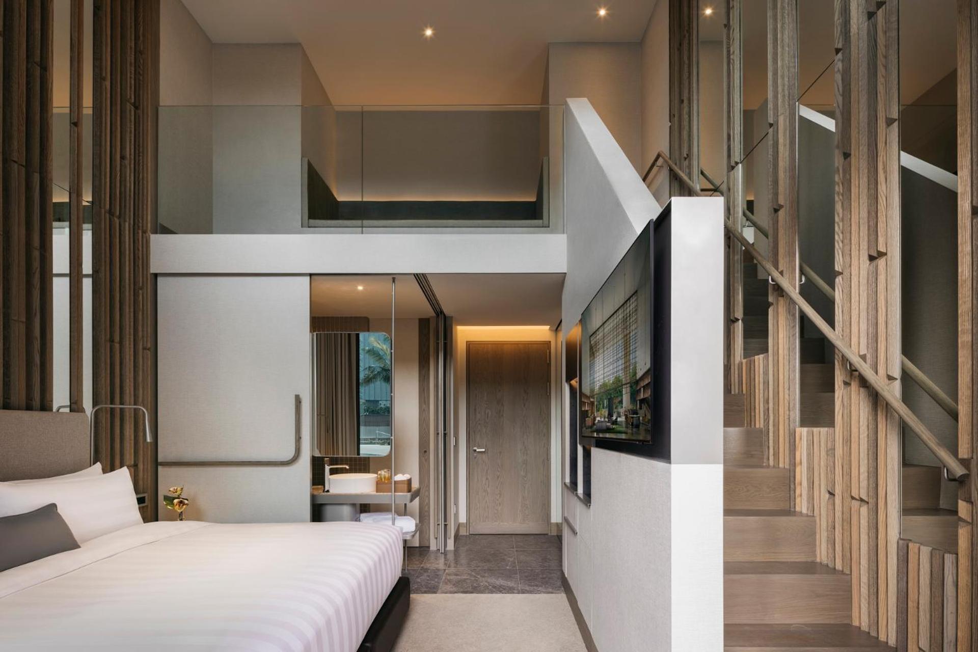 Hotel Pan Pacific Orchard Singapur Zewnętrze zdjęcie The interior of a duplex suite